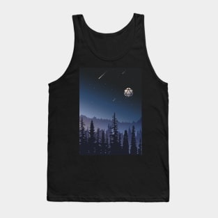 Forest Midnight D20 Dice Full Moon TTRPG Landscape Tank Top